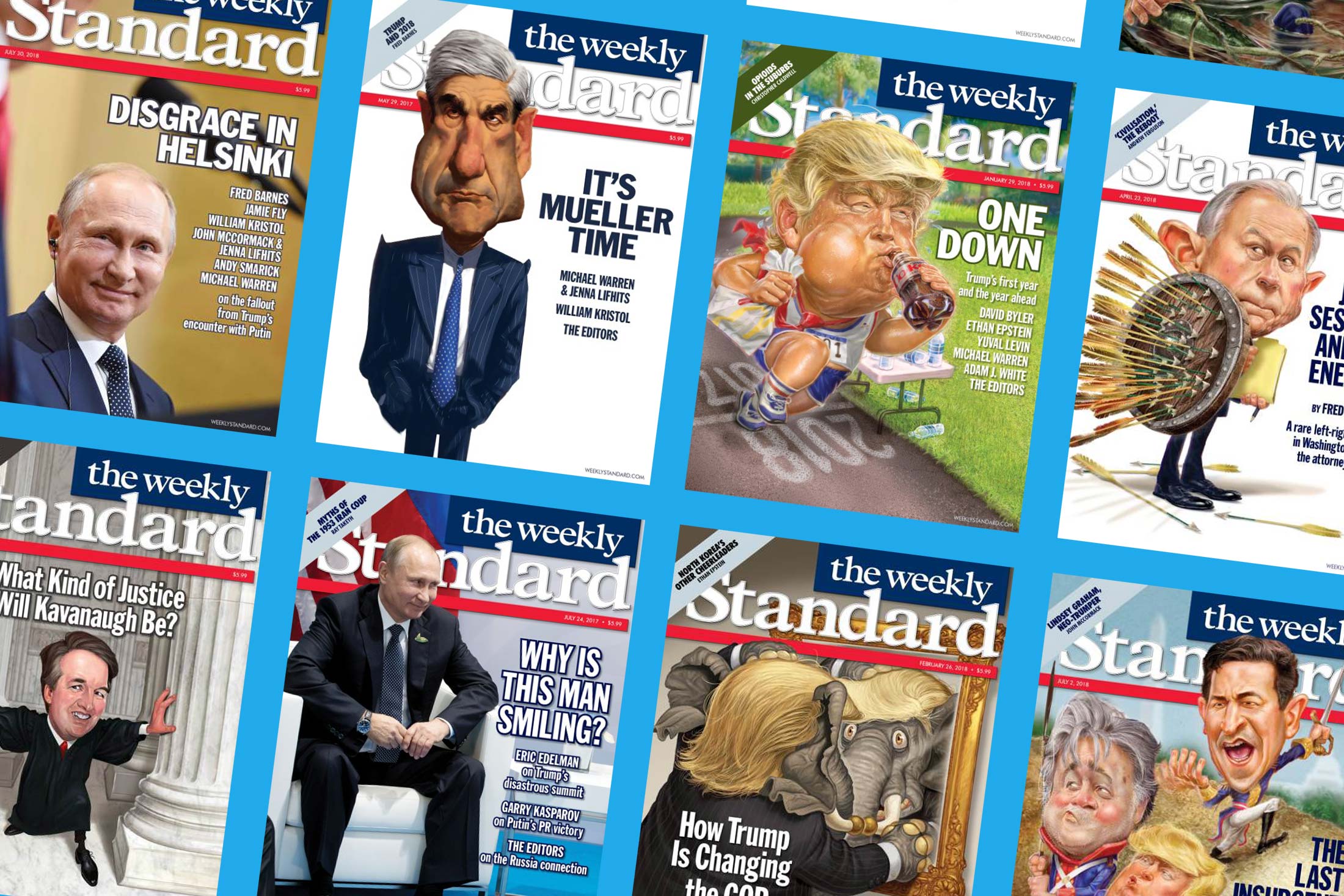 Grid of Weekly Standard magazine covers.