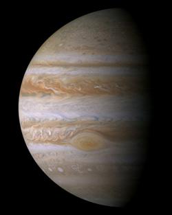 Jupiter, as seen by the Cassini spacecraft.