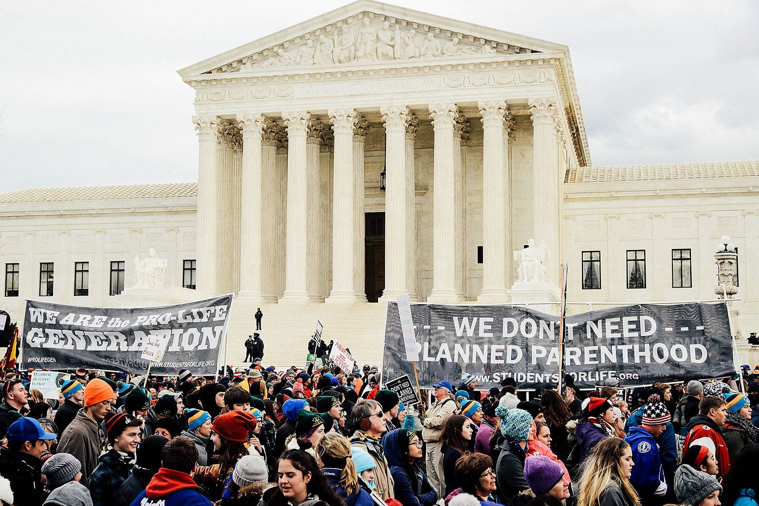 Anti-abortion protesters outside the Supreme Court