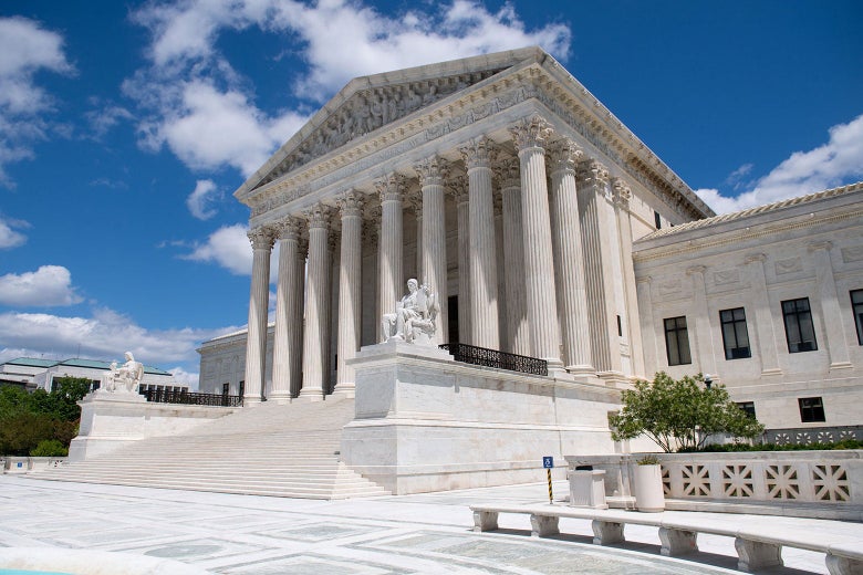 The U.S. Supreme Court building on a sunny day