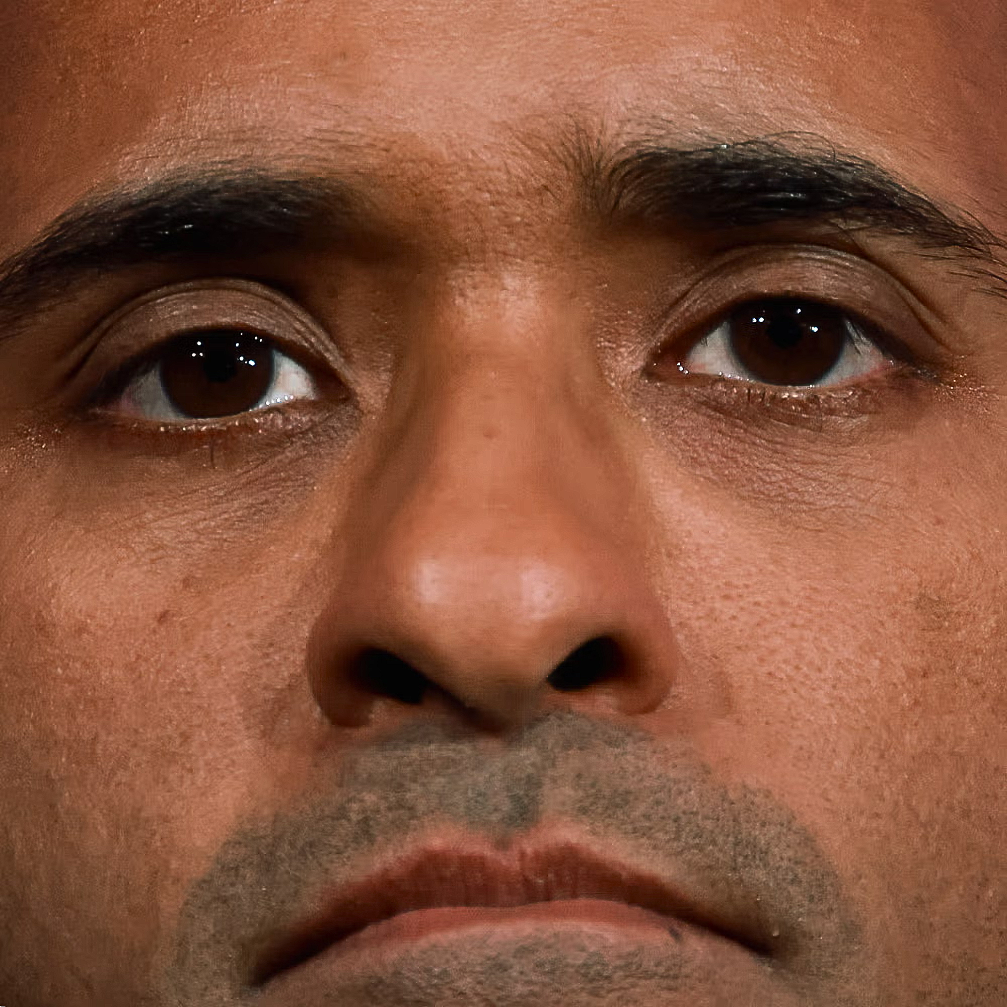 Close-up of Vivek Ramaswamy's face.