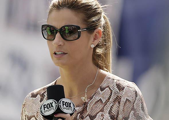 Fox Sports reporter Erin Andrews on Sept. 22, 2013, in Foxboro, Mass.
