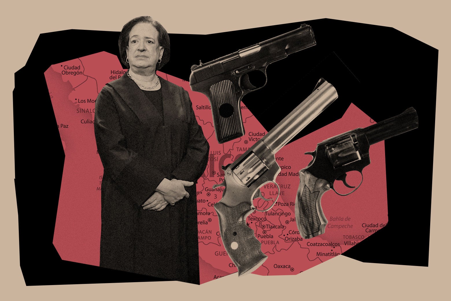 Elena Kagan and a bunch of handguns.