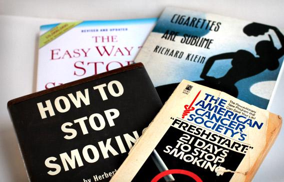 The Easy Way to Stop Smoking, Cigarettes Are Sublime, How to Stop Smoking, and The American Cancer Society's "Freshstart:" 21 Days to Stop Smoking.