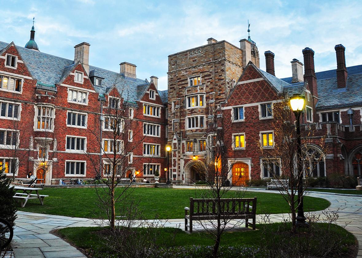 The courtyard of Calhoun College, Yale University.