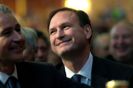 Supreme Court Justice Samuel Alito sits in the audience at a National Italian American Foundation.