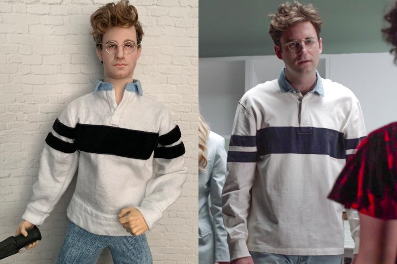 John Reynolds and his doll counterpart.
