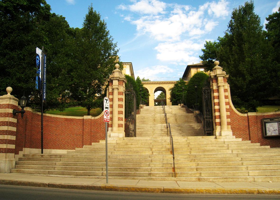 Main gate, Tufts University, Medford, Massachusetts, USA.