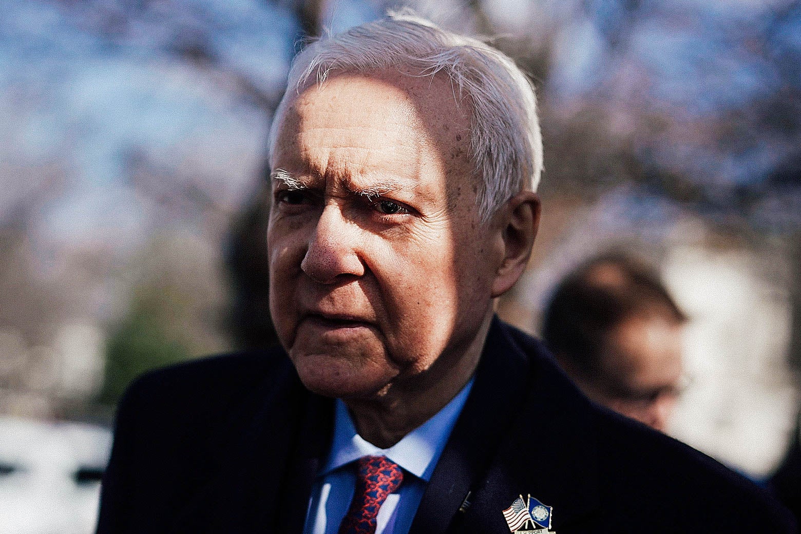 Utah Sen. Orrin Hatch arrives at a news conference in front of the U.S. Capitol March 13 in Washington.
