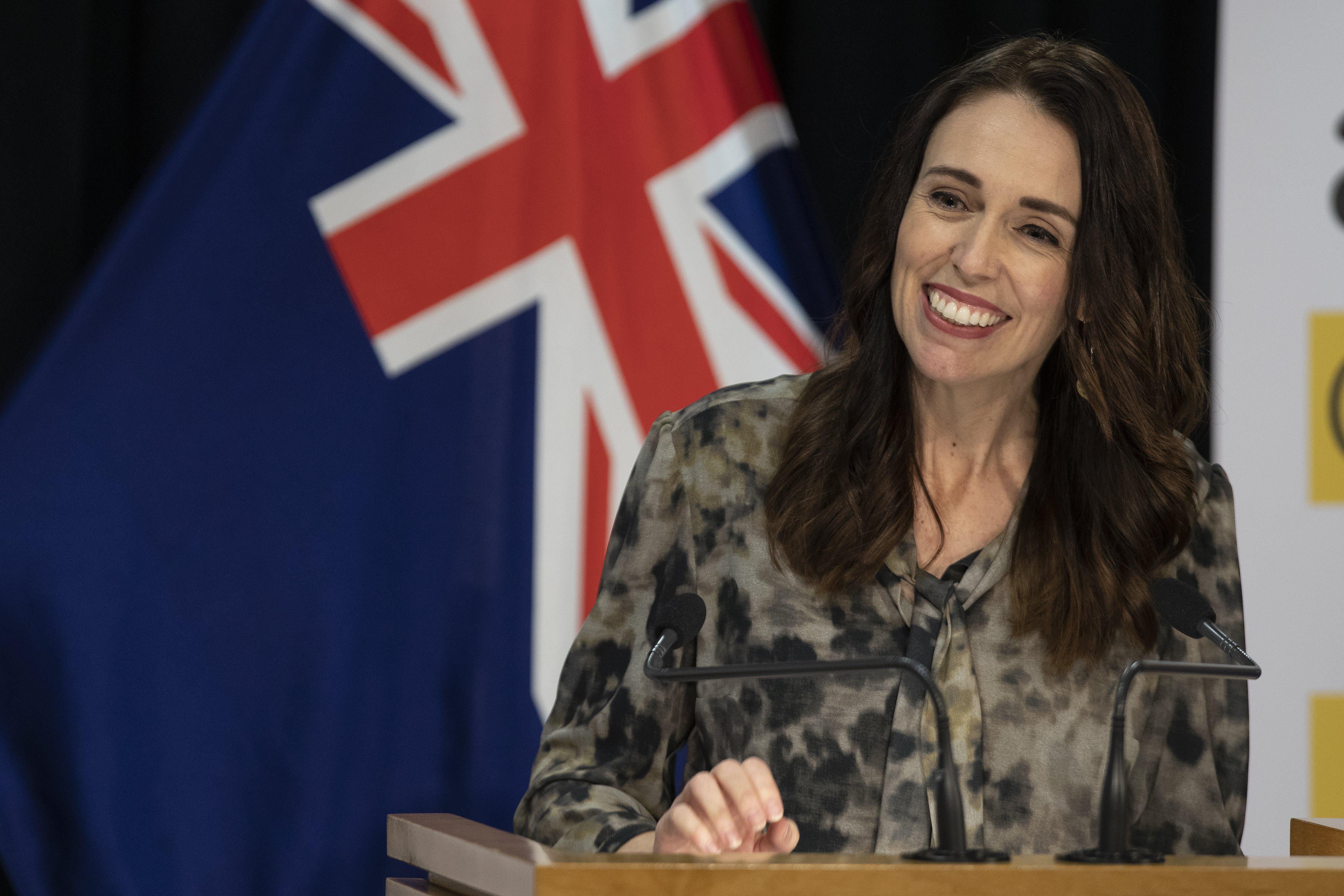 Prime Minister of New Zealand Jacinda Ardern speaks at a COVID-19 press conference at the Beehive Theatrette, Parliament on May 20, 2020 in Wellington, New Zealand. 