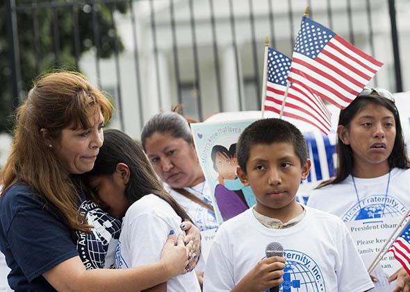 Pro-immigration reform protesters gather outside the White House on Sept. 8, 2014, in Washington, D.C.