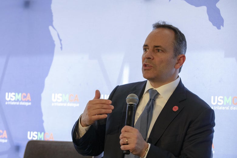 Matt Bevin speaks at an event.