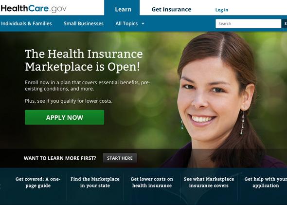 Screenshot of www.healthcare.gov