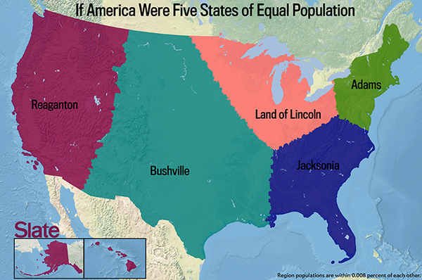 If every U.S. state had the same population, what would the map of