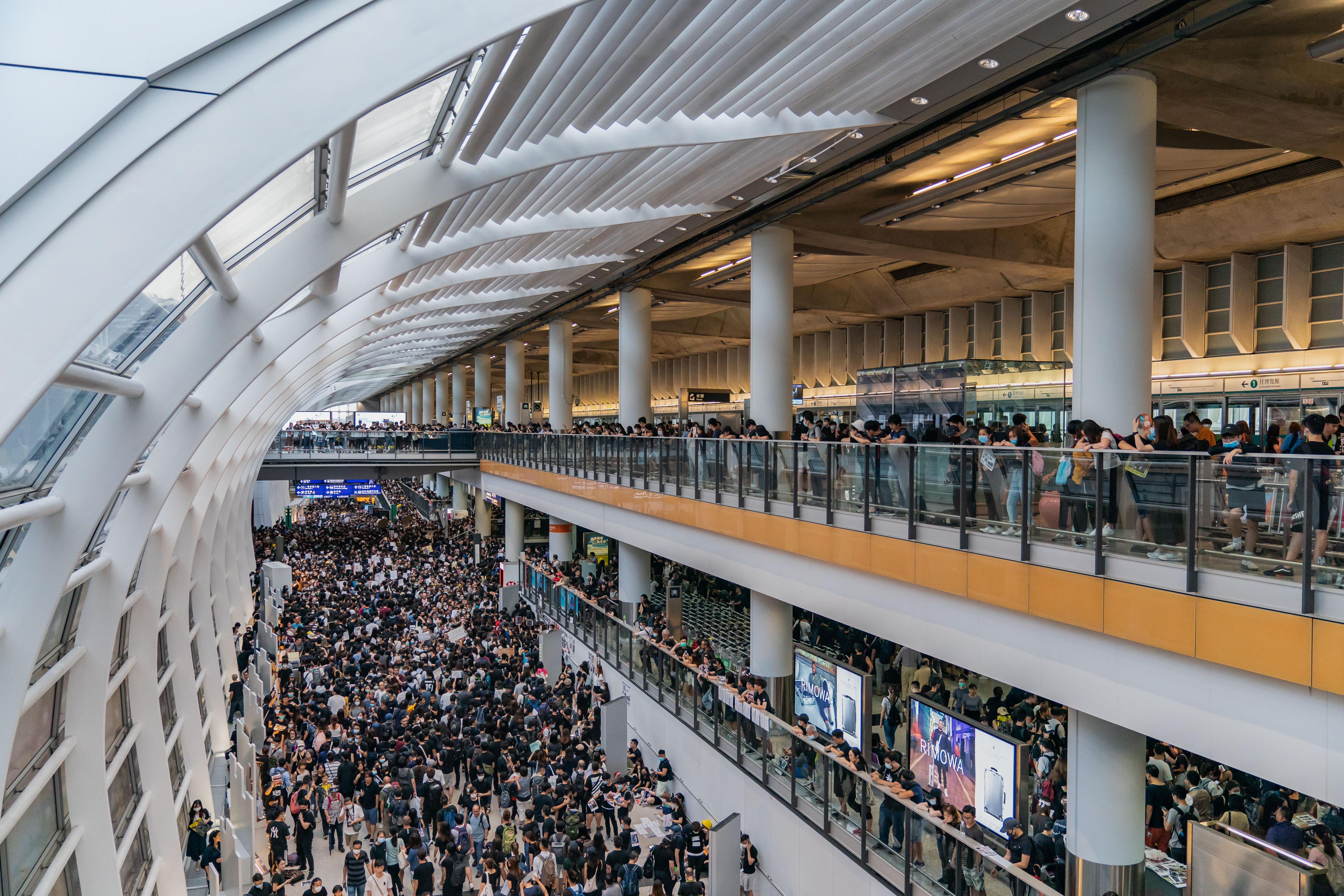 Protesters occupy the Hong Kong International Airport.