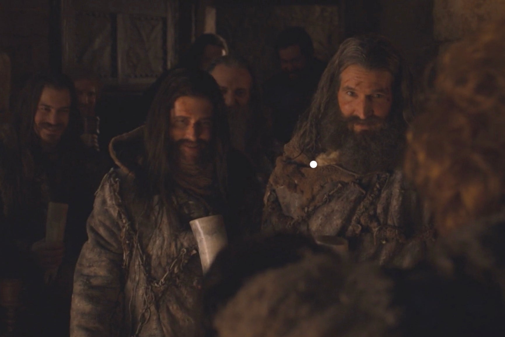 David Benioff and DB Weiss dressed as wildling soldiers after the Battle of Winterfell