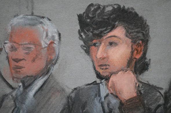 Accused Boston Marathon bomber Dzhokhar Tsarnaev.