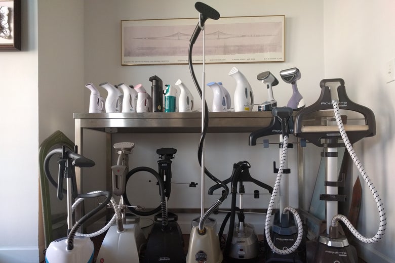 assorted clothes steamers