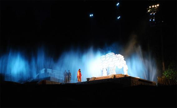 Nephi's vision of Lehi's dream, as depicted in the Hill Cumorah Pageant.