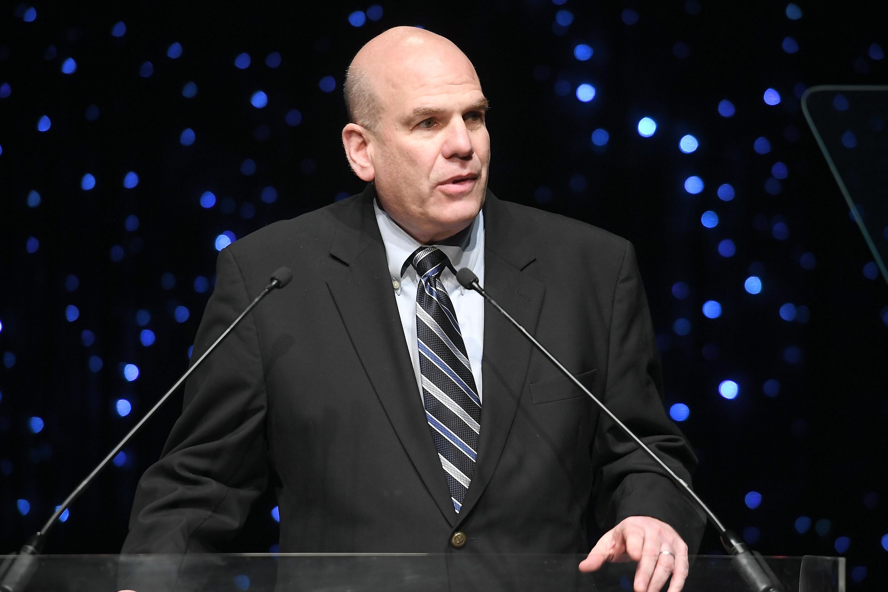 David Simon speaks onstage during 69th Writers Guild Awards.