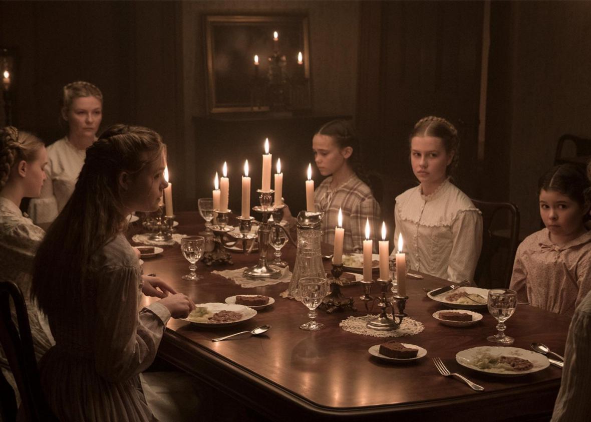 Nicole Kidman, Kirsten Dunst, Elle Fanning, Angourie Rice, Oona Laurence, Addison Riecke, and Emma Howard in The Beguiled (2017)
