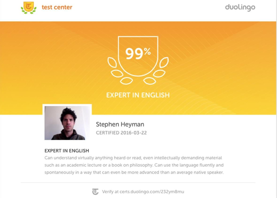 dualingo expert in english. 