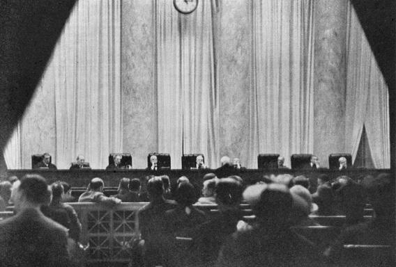 Farewell appearance for these nine as justice Willis Van Devanter will retire.  The Supreme Court of the United States.  Washington DC May 1937
