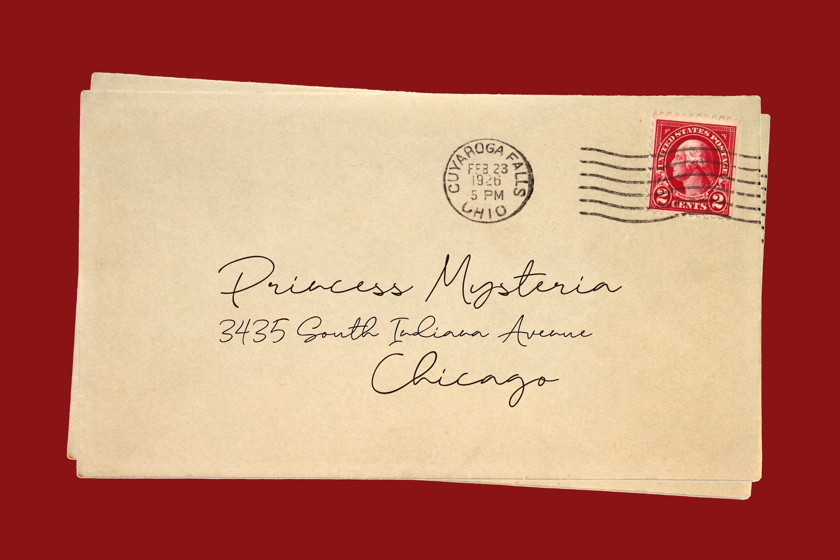 An envelope addressed to Princess Mysteria.
