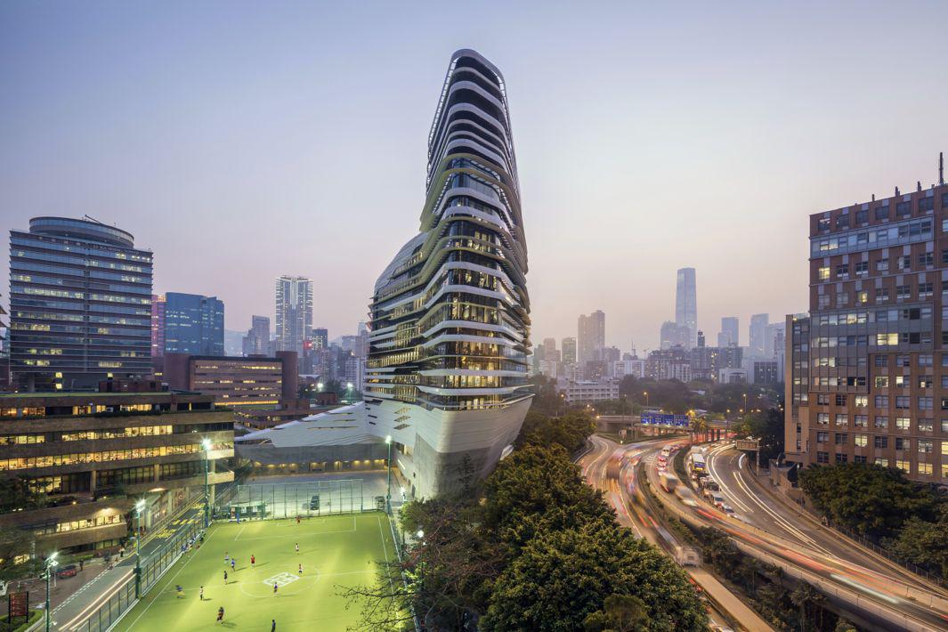 Jockey Club Innovation Tower, at Hong Kong Polytechnic University_photo by Doublespace