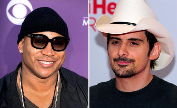 Rapper and actor LL Cool J, left, and musician Brad Paisley, right.