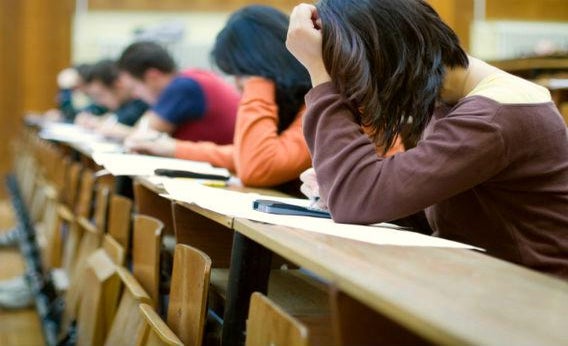 Students taking a standardized test.