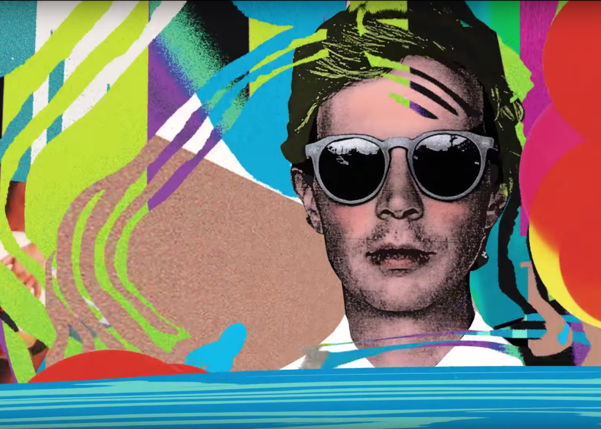 A still from the lyric video for “Wow.”