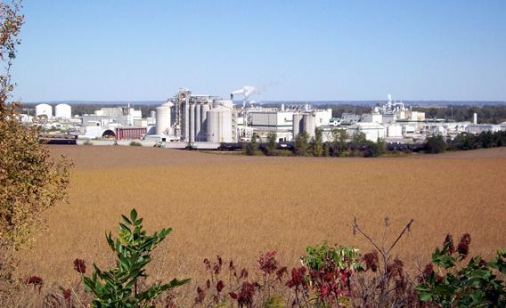 Cargill Inc.'s corn milling complex, which turns more than 100 million bushels of corn every year in food, feed, fuels and an increasing array of manufactured products from biodegradable plastics to industrial enzymes.