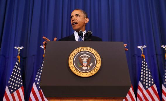 President Barack Obama speaks about his administration's counterterrorism policy at the National Defense University at Fort McNair in Washington, May 23, 2013.