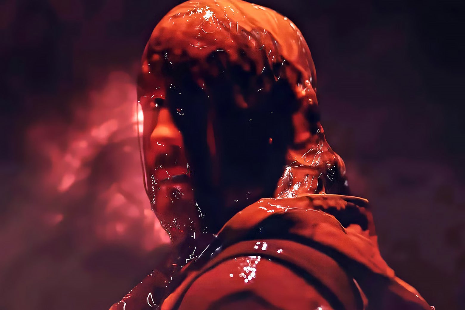 Markiplier's character Simon, drenched in blood.
