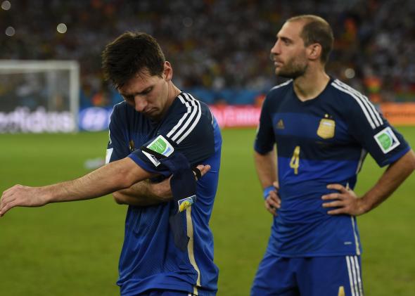 Argentina-Germany, 2014 World Cup: Lionel Messi is sad.