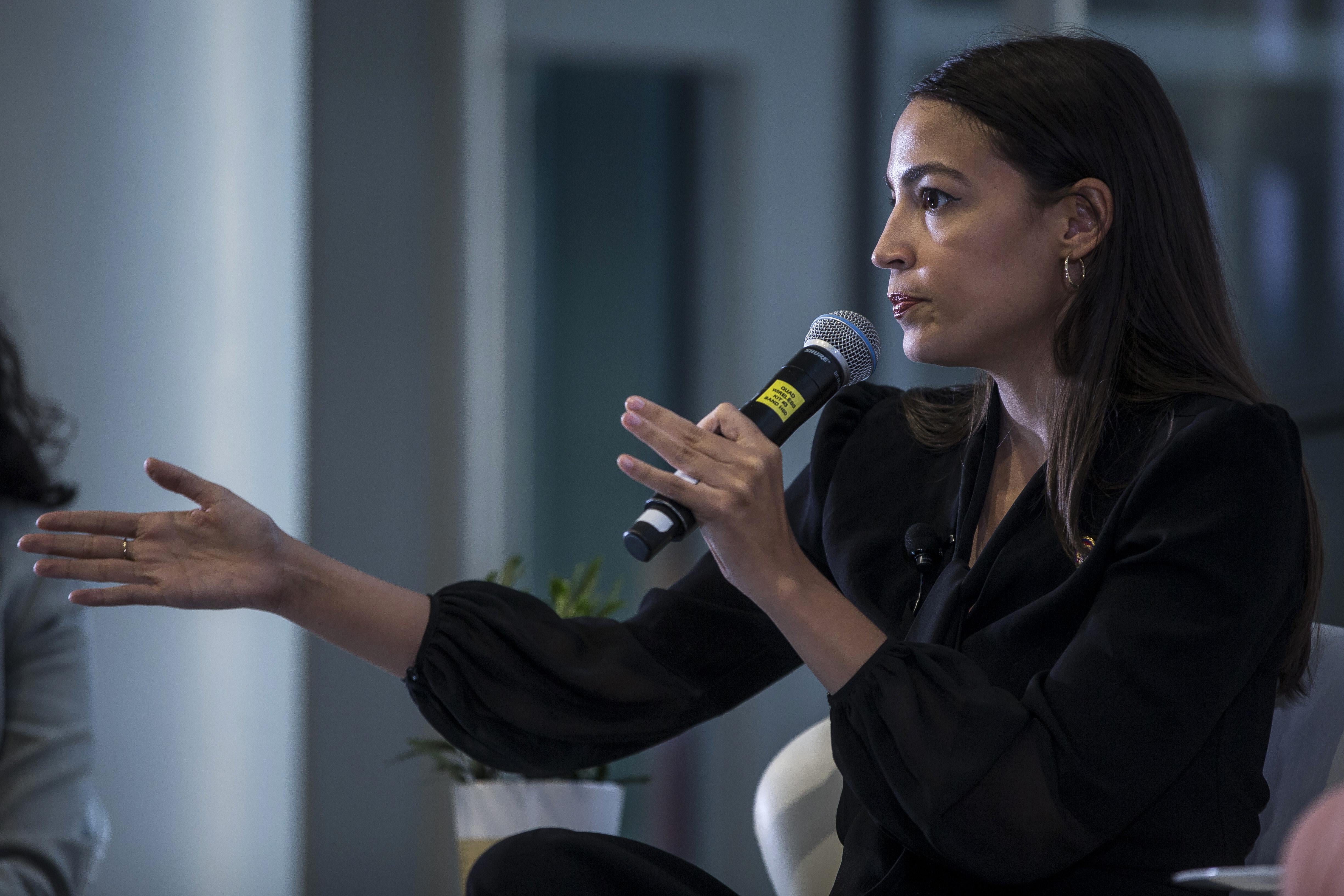 Rep. Alexandria Ocasio-Cortez speaks during a town hall hosted by the NAACP on September 11, 2019 in Washington, D.C.