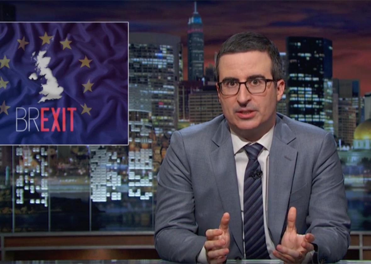 John Oliver insults Europe while making the case against Brexit.