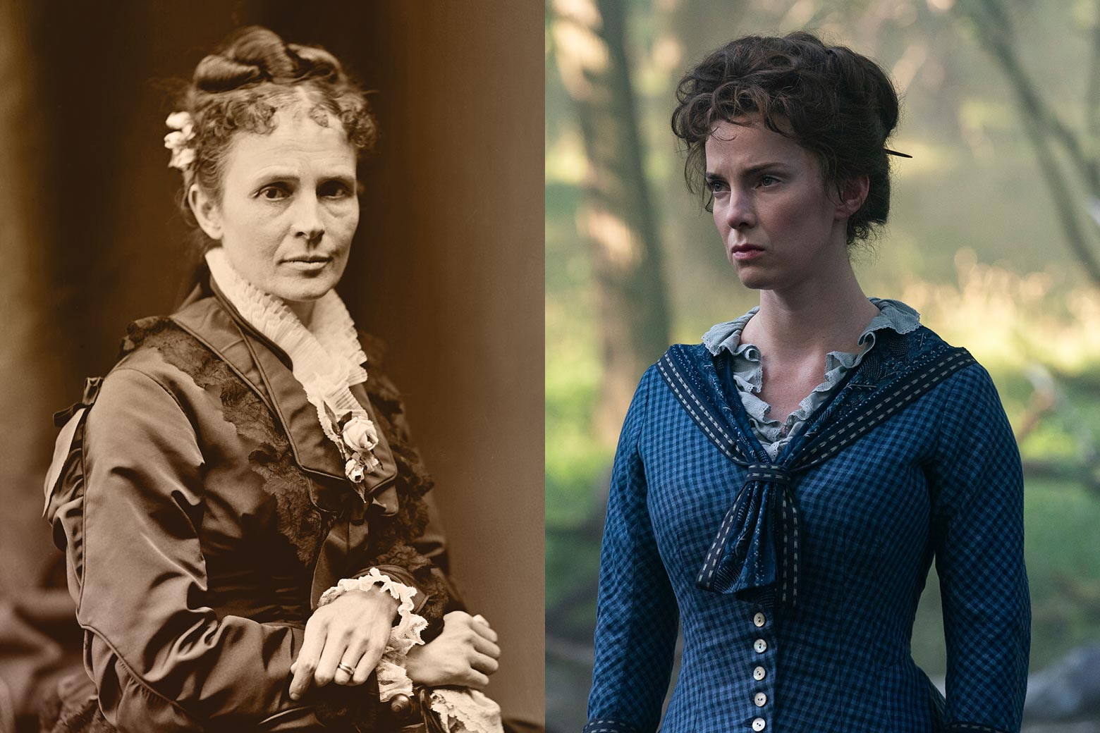 Lucretia Garfield ve Betty Gilpin.