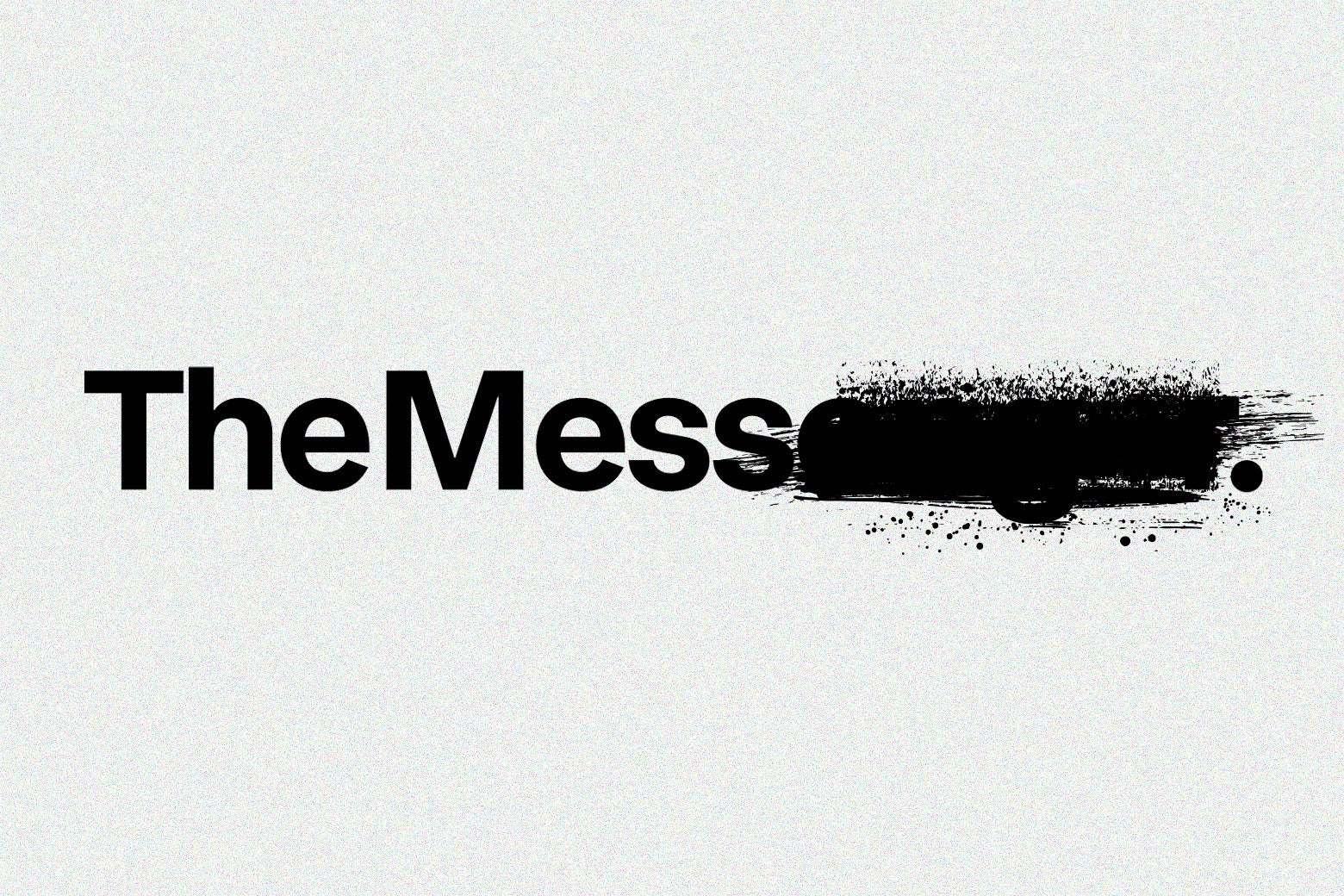 The logo for The Messenger with part of it obscured with a black smear so it reads "The Mess."