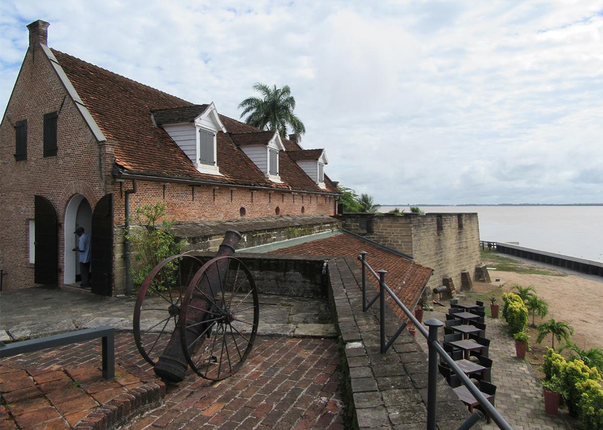 The view from Fort Zeelandia over the Suriname River.