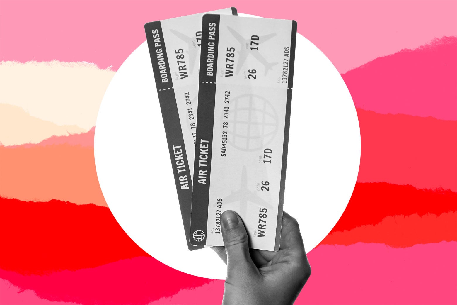 A pair of plane tickets.