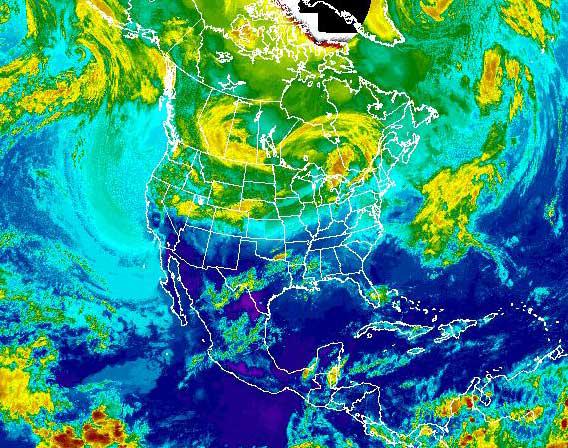 Satellite map of the midwest snowstorm