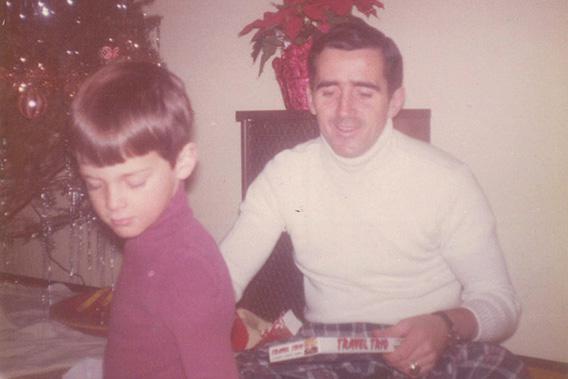 The author and his father, Christmas, 1975.