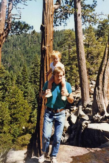 The author and her dad in Lake Tahoe, Nevada, circa 1987