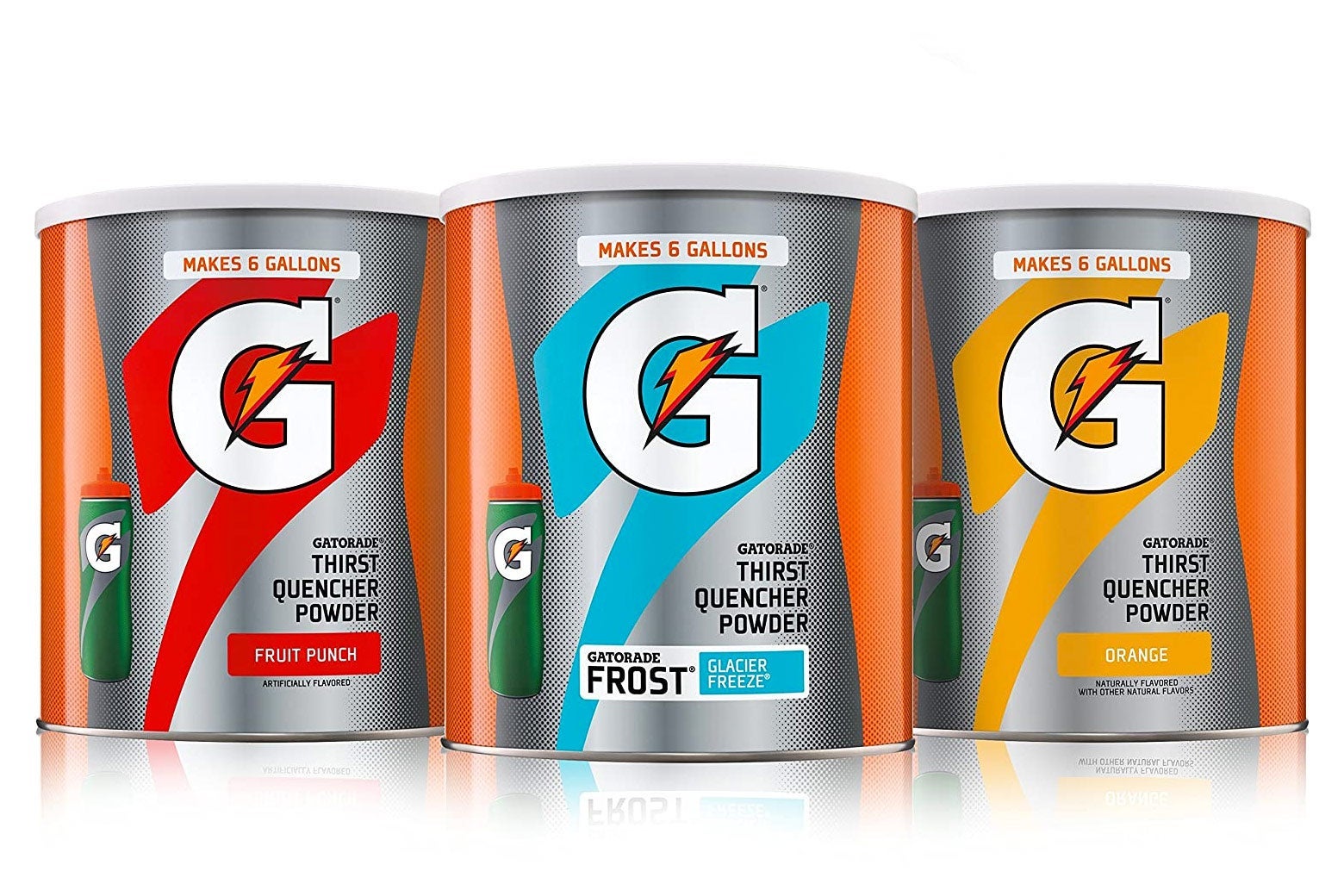 Gatorade powder containers.
