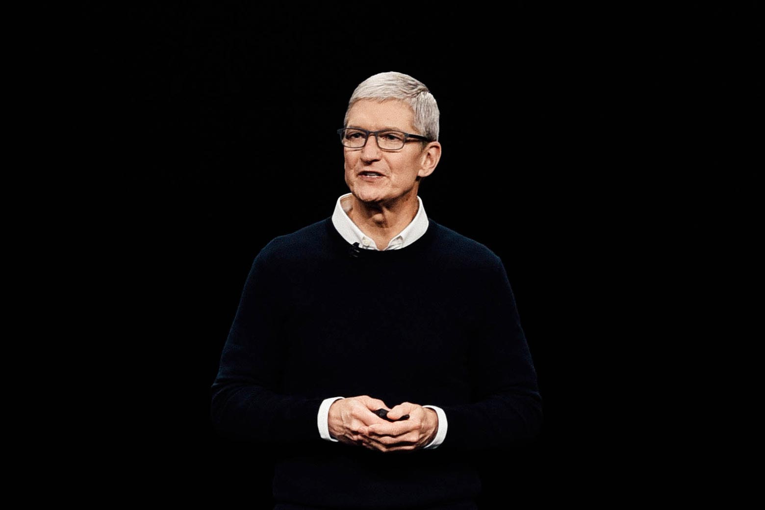 Apple Inc. CEO Tim Cook speaks during a company product launch event on Monday in Cupertino, California.