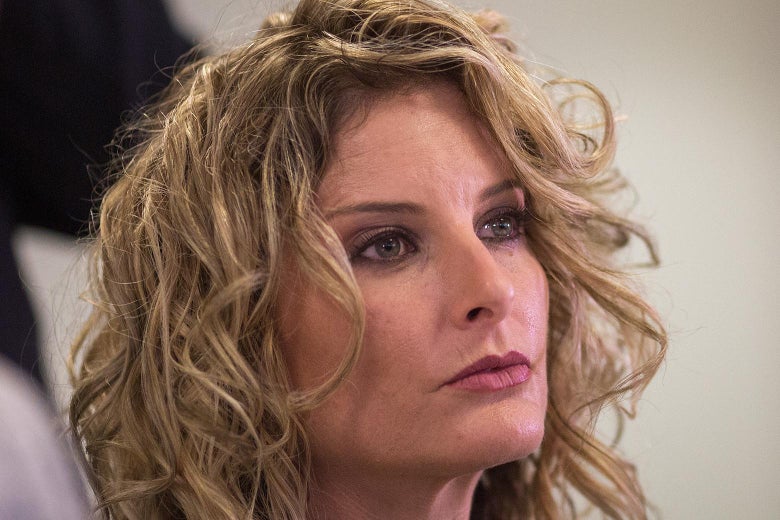 Summer Zervos attends a press conference to announce her defamation lawsuit against President-elect Donald Trump on January 17, 2017 in Los Angeles, California.