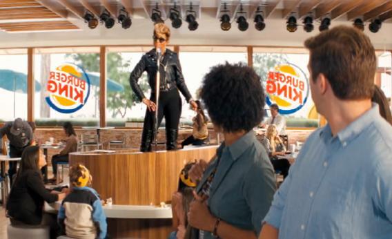 A still of Mary J. Blige in an ad for Burger King.