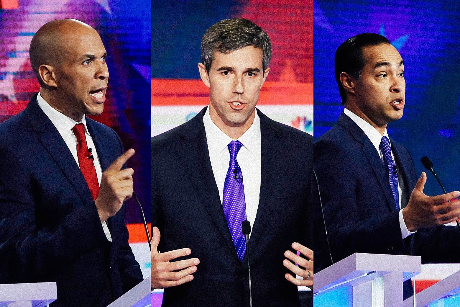 Cory Booker, Beto O'Rourke, Julián Castro